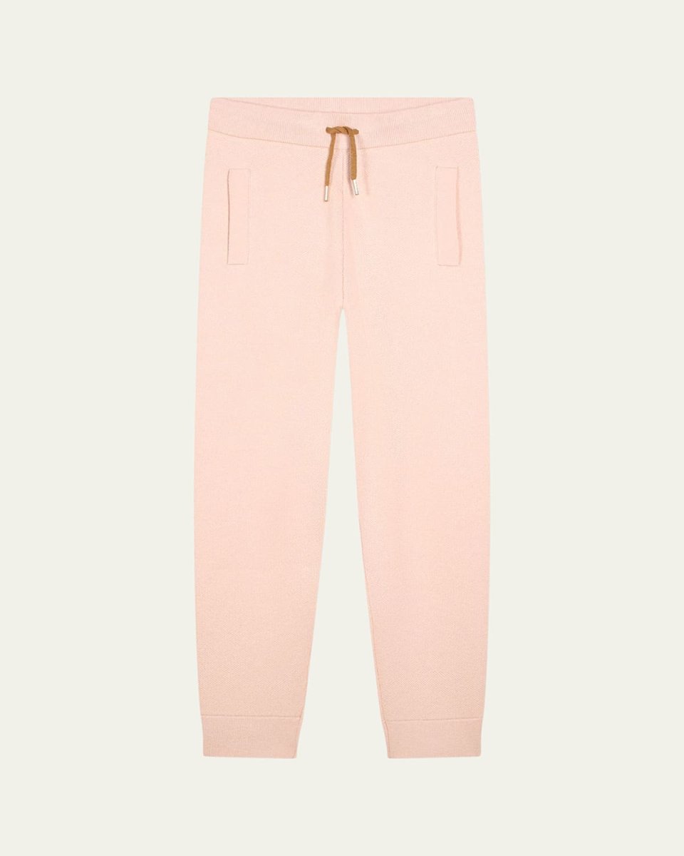 Girl's Striped Trim Knit Trousers, Size 4-